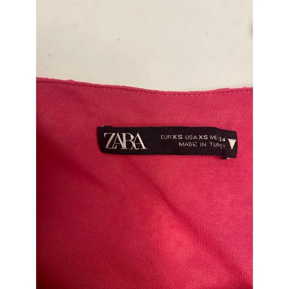 Zara Pink Flower One Piece Bodysuit Tank Top Corset Size XS Y2K Barbiecore